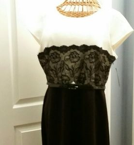 Worthington Beautiful Black lace and white dress